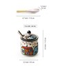 Hut Handpainted Ceramic Pickle & Chutney Jars With Spoons