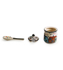 Hut Handpainted Ceramic Pickle & Chutney Jars With Spoons