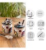 Hut Handpainted Ceramic Pickle & Chutney Jars With Spoons