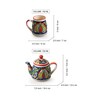 Mughal Floral Hand-Painted Ceramic 6 Pcs Tea Cups With  Kettle