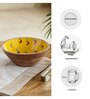 Yellow Mango Wood & Decal 700ml  Salad Bowl
