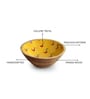 Yellow Mango Wood & Decal 700ml  Salad Bowl