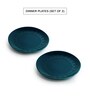 Teal Forest Hand Glazed Ceramic Microwave Safe (Set of 2) Dinner Plates