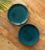 Teal Forest Hand Glazed Ceramic Microwave Safe (Set of 2) Dinner Plates
