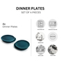 Teal Forest Hand Glazed Ceramic Microwave Safe (Set of 4) Dinner Plates