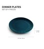 Teal Forest Hand Glazed Ceramic Microwave Safe (Set of 4) Dinner Plates