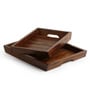 ExclusiveLane 'Classic Wood Pair' Handcrafted Serving Trays in Sheesham Wood, Set of 2