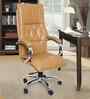 Executive Leatherette Office Chair In  Beige Colour With Matte Finish