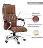 Executive Leatherette Office Chair In  Brown Colour With Matte Finish