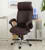 Executive Leatherette Office Chair In Asphalt Brown Colour