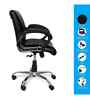 Executive Leatherette Office Chair In Black Colour With Armrest Support