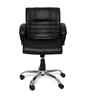 Executive Leatherette Office Chair In Black Colour With Armrest Support