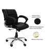 Executive Leatherette Office Chair In Black Colour With Armrest Support