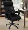 Executive Leatherette Office Chair In Black Colour With Headrest Support