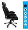 Executive Leatherette Office Chair In Black Colour With Headrest Support