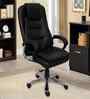 Executive Leatherette Office Chair In Black Colour With Padded Contouring