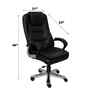 Executive Leatherette Office Chair In Black Colour With Padded Contouring