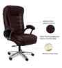 Executive Leatherette Office Chair In Brown Colour With Headrest Support