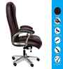 Executive Leatherette Office Chair In Brown Colour With Headrest Support