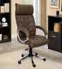 Executive Leatherette Office Chair In Chestnut Brown Colour