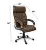 Executive Leatherette Office Chair In Chestnut Brown Colour