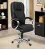 Executive Leatherette Office Chair In Jet Black Colour With Semi Gloss Finish