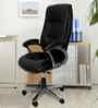 Executive Leatherette Office Chair In Obsidian Black Colour