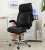 Executive Leatherette Office Chair In Solid  Black Colour