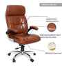 Executive Leatherette Office Chair In Tan  Brown Colour