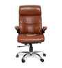 Executive Leatherette Office Chair In Tan  Brown Colour