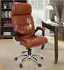 Executive Leatherette Office Chair In Tan  Brown Colour