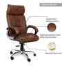 Executive Leatherette Office Chair In Walnut  Brown Colour