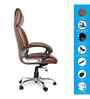 Executive Leatherette Office Chair In Walnut  Brown Colour
