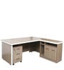 Executive Office Desk with Side Runner & Drawer Cart in Pine Colour Melamine Finish