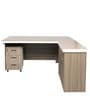 Executive Office Desk with Side Runner & Drawer Cart in Pine Colour Melamine Finish