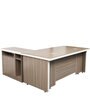 Executive Office Desk with Side Runner & Drawer Cart in Pine Colour Melamine Finish