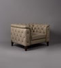 Exeter Chesterfield Leatherette 1 Seater Seater Sofa in Beige Color