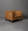 Exeter Chesterfield Leatherette 1 Seater Seater Sofa in Tan Color