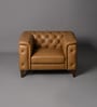 Exeter Chesterfield Leatherette 1 Seater Seater Sofa in Tan Color