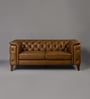Exeter Chesterfield Leatherette 2 Seater Seater Sofa in Brown Color