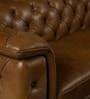 Exeter Chesterfield Leatherette 2 Seater Seater Sofa in Brown Color