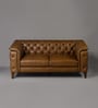 Exeter Chesterfield Leatherette 2 Seater Seater Sofa in Brown Color