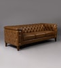 Exeter Chesterfield Leatherette 3 Seater Seater Sofa in Brown Color
