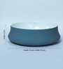 Ceramic Round Shape Blue & white Counter Top Wash Basin (H: 6, W: 18, D: 18 Inches)