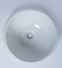 Ceramic Round Shape White Counter Top Wash Basin (H: 6, W: 15, D: 15 Inches)