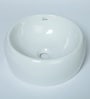 Ceramic Round Shape White Counter Top Wash Basin (H: 6, W: 15, D: 15 Inches)