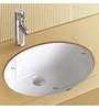 Ceramic Oval Shape White Counter Top Wash Basin (H: 9, W: 22, D: 15 Inches)