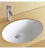 Ceramic Oval Shape White Counter Top Wash Basin (H: 9, W: 22, D: 15 Inches)