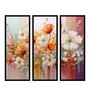 Exotic Bloom Set Of 3 Multicolour  Engineered Wood Wall Art Panels
