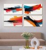 Exquisite Four-Painting Wall Art Set Canvas Paintings Abstract Print Gold Frame